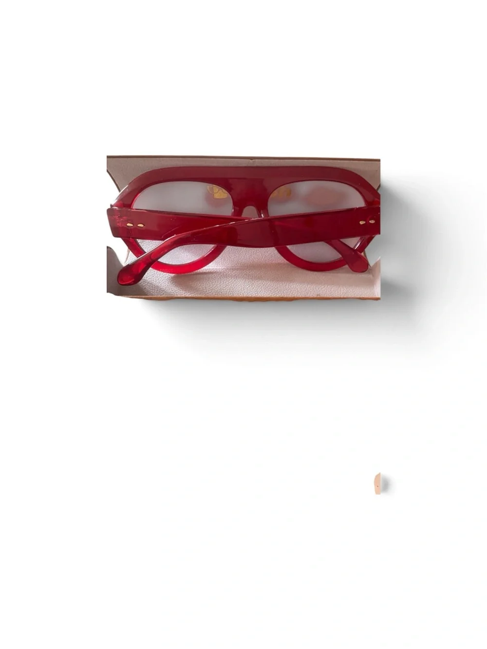 Lakoh Designer Gorgeous Red Oversized Premium Aviator Glasses with Clear lense